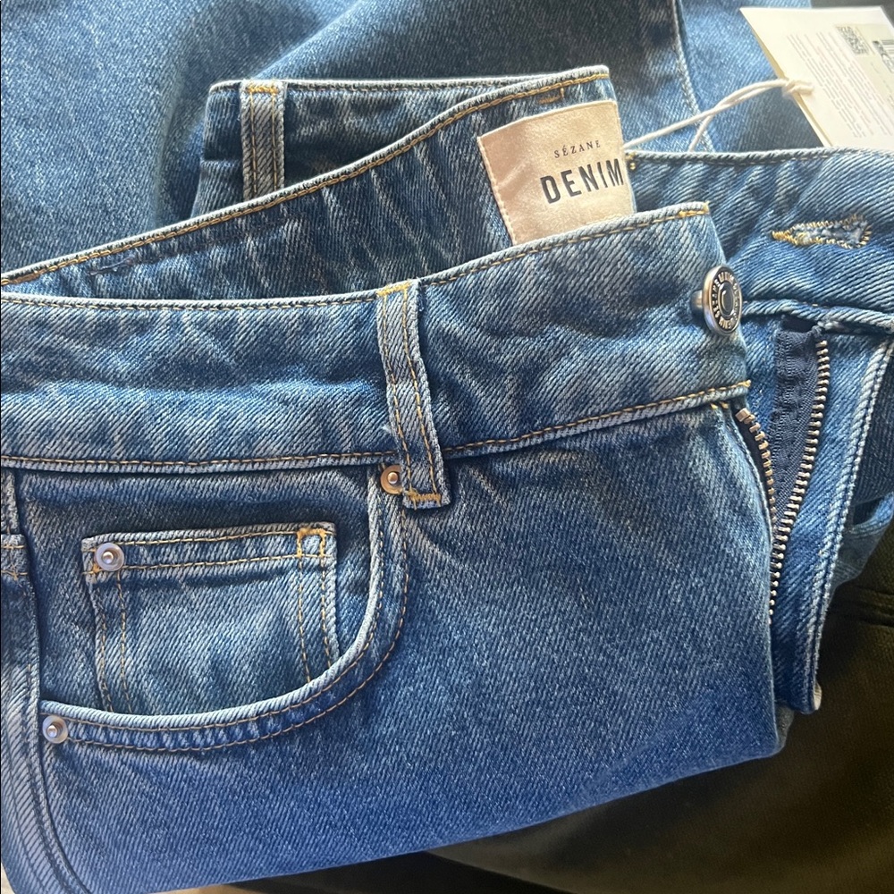 Sezane High Rise Blue Jeans - Picture 6 of 6